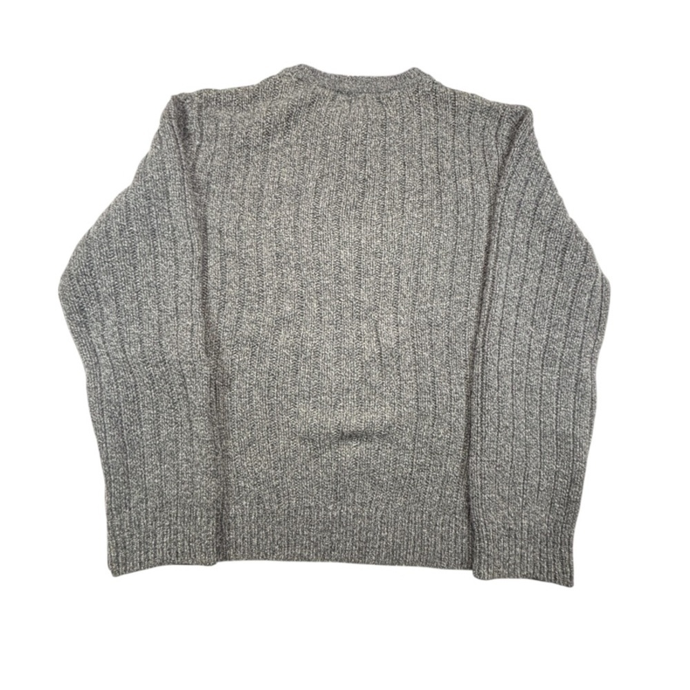 LL Bean Sweater Mens X Large Gray Lambs Wool Classic Outdoor Grandpa Pullover - Picture 6 of 9